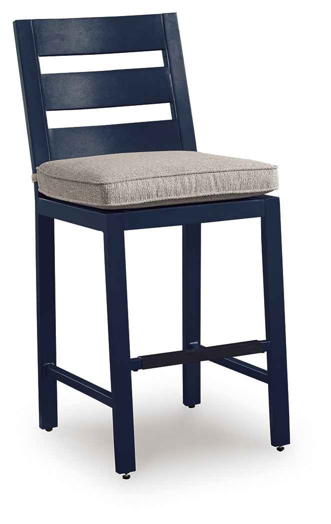 East Beach Blue Outdoor Counter Height Bar Stool (Set of 2) by Ashley at Eve Furniture