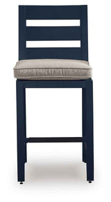 East Beach Blue Outdoor Counter Height Bar Stool (Set of 2) by Ashley at Eve Furniture
