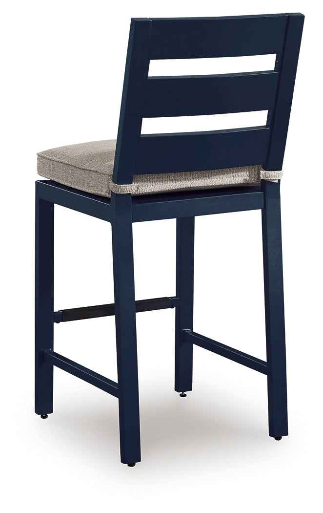 East Beach Blue Outdoor Counter Height Bar Stool (Set of 2) by Ashley at Eve Furniture