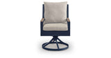 East Beach Blue Outdoor Swivel Chair with Cushion (Set of 2) by Ashley at Eve Furniture