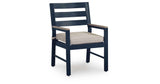 East Beach Navy Blue/Driftwood Outdoor Dining Table and 4 Chairs by Ashley at Eve Furniture