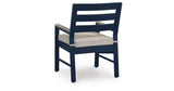 East Beach Navy Blue/Driftwood Outdoor Dining Table and 4 Chairs by Ashley at Eve Furniture