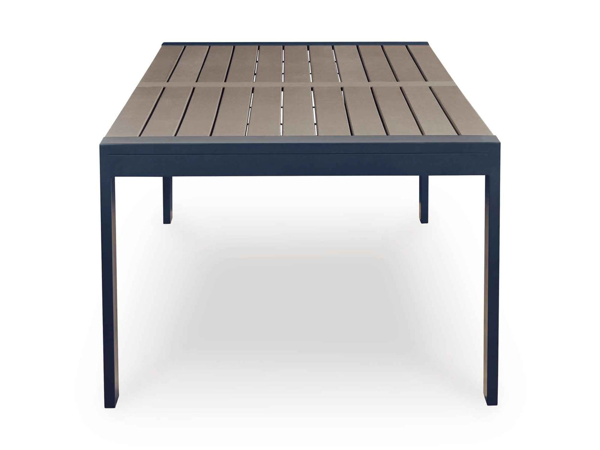 East Beach Navy Blue/Driftwood Outdoor Dining Table and 6 Chairs by Ashley at Eve Furniture