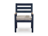 East Beach Navy Blue/Driftwood Outdoor Dining Table and 6 Chairs by Ashley at Eve Furniture