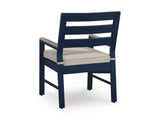 East Beach Navy Blue/Driftwood Outdoor Dining Table and 6 Chairs by Ashley at Eve Furniture