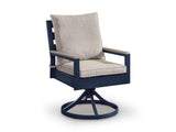 East Beach Navy Blue/Driftwood Outdoor Dining Table and 6 Chairs by Ashley at Eve Furniture