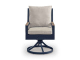 East Beach Navy Blue/Driftwood Outdoor Dining Table and 6 Chairs by Ashley at Eve Furniture