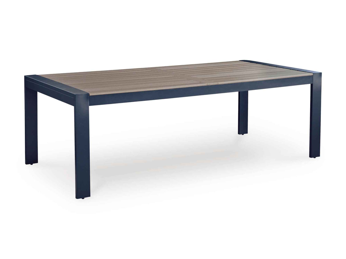 East Beach Navy Blue/Driftwood Outdoor Dining Table and 6 Chairs by Ashley at Eve Furniture