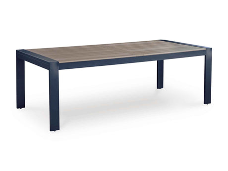East Beach Navy Blue/Driftwood Outdoor Dining Table and 6 Chairs by Ashley at Eve Furniture