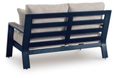 East Beach Navy Blue/Driftwood Outdoor Sofa and Loveseat by Ashley at Eve Furniture
