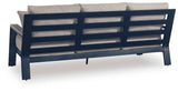 East Beach Navy Blue/Driftwood Outdoor Sofa and Loveseat by Ashley at Eve Furniture