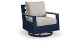 East Beach Navy Blue/Driftwood Outdoor Sofa with 2 Swivel Glider Chairs by Ashley at Eve Furniture