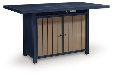 East Beach Rectangular Bar Table w/Fire Pit by Ashley at Eve Furniture