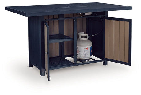 East Beach Rectangular Bar Table w/Fire Pit by Ashley at Eve Furniture