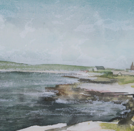 East Coast View III by Mercana Studio a Hand Embellished Framed Art Print Matted under Glass by Mercana at Eve Furniture