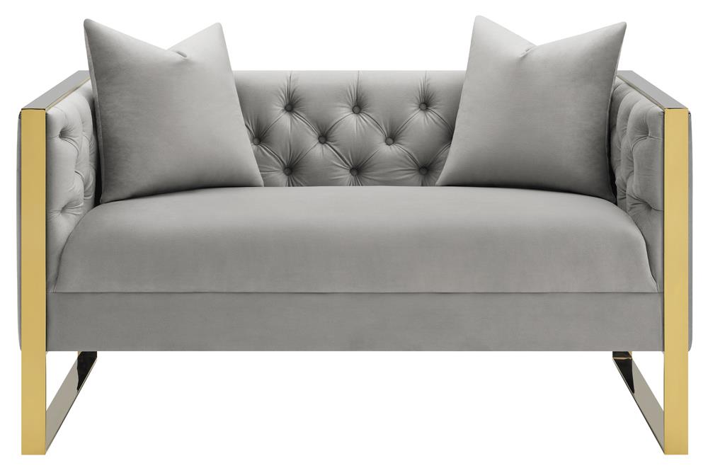 Eastbrook Tufted Back Loveseat Gray