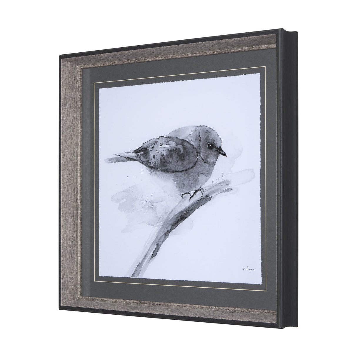 Eastern Blue BW III by Mercana Studio Hand Embellished Textured Framed Art Print Matted under Glass by Mercana at Eve Furniture