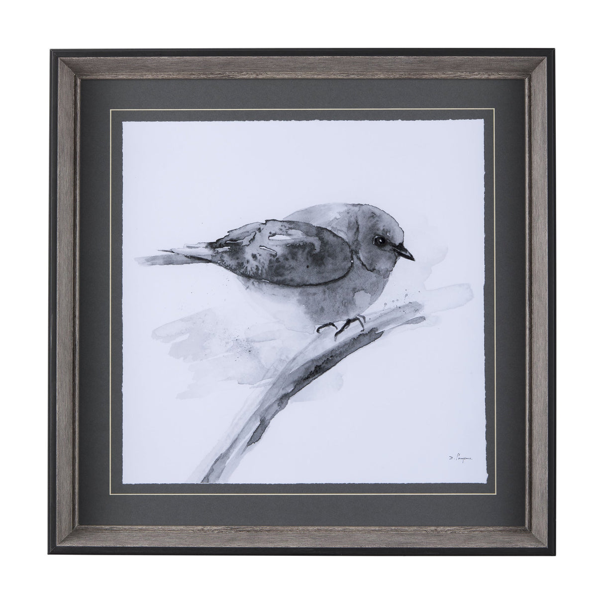 Eastern Blue BW III by Mercana Studio Hand Embellished Textured Framed Art Print Matted under Glass by Mercana at Eve Furniture