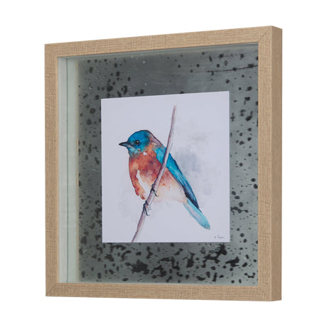 Eastern Blue I by Mercana Studio a Hand Embellished Textured Framed Art Print Matted under Glass by Mercana at Eve Furniture