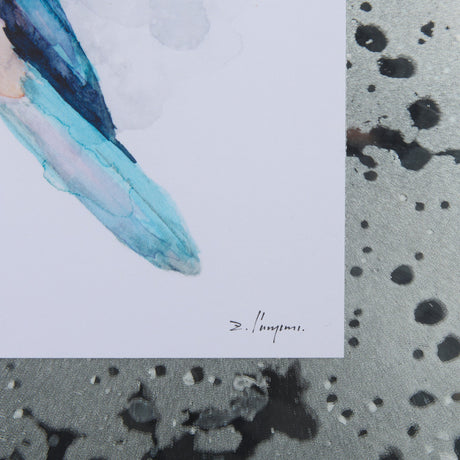 Eastern Blue I by Mercana Studio a Hand Embellished Textured Framed Art Print Matted under Glass by Mercana at Eve Furniture