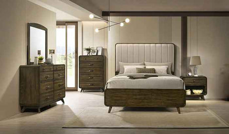 Eastlin Walnut 4-Piece Queen Bedroom Set by Furniture of America at Eve Furniture