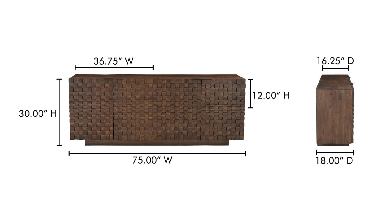 Easton Sideboard Brown by Moe's Home at Eve Furniture