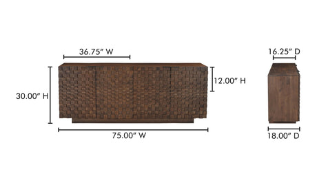 Easton Sideboard Brown by Moe's Home at Eve Furniture