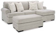 Eastonbridge Shadow Sofa Chaise and Ottoman by Ashley at Eve Furniture