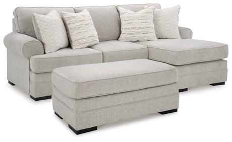 Eastonbridge Shadow Sofa Chaise and Ottoman by Ashley at Eve Furniture
