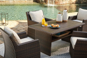 Easy Isle Dark Brown/Beige Multi-Use Table by Ashley at Eve Furniture