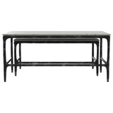 Ebby White 2-Piece Genuine Marble Top Nesting Coffee Tables by Coaster at Eve Furniture