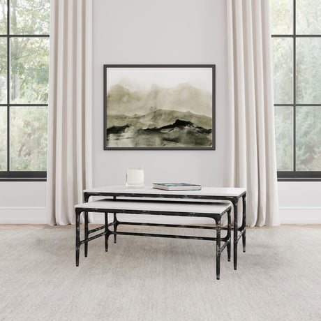 Ebby White 2-Piece Genuine Marble Top Nesting Coffee Tables by Coaster at Eve Furniture