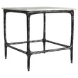 Ebby White Square Genuine Marble Top Metal End Table by Coaster at Eve Furniture