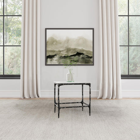 Ebby White Square Genuine Marble Top Metal End Table by Coaster at Eve Furniture