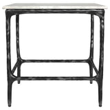 Ebby White Square Genuine Marble Top Metal End Table by Coaster at Eve Furniture