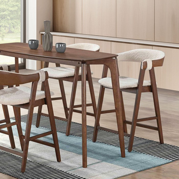 Ebikon Walnut 5-Piece Counter Height Table Set by Furniture of America at Eve Furniture