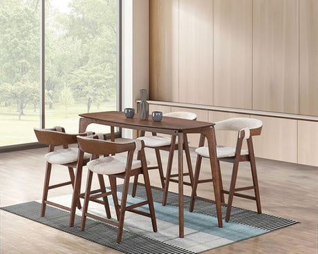 Ebikon Walnut 5-Piece Counter Height Table Set by Furniture of America at Eve Furniture