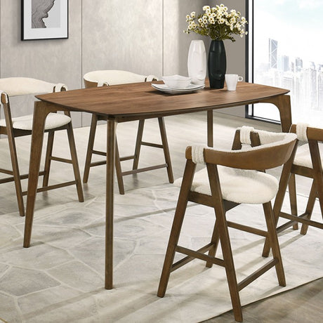 Ebikon Walnut 5-Piece Counter Table Set by Furniture of America at Eve Furniture