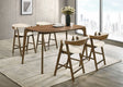 Ebikon Walnut 5-Piece Counter Table Set by Furniture of America at Eve Furniture