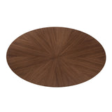 Ebikon Walnut Oval Dining Table Only by Furniture of America at Eve Furniture