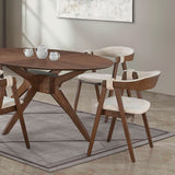 Ebikon Walnut Round 5-Piece Dining Room Set by Furniture of America at Eve Furniture
