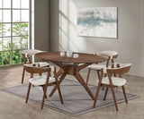Ebikon Walnut Round 5-Piece Dining Room Set by Furniture of America at Eve Furniture