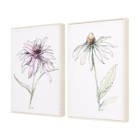 Echinacea I by Mercana Studio a Hand Embellished Textured Framed Art Print by Mercana at Eve Furniture