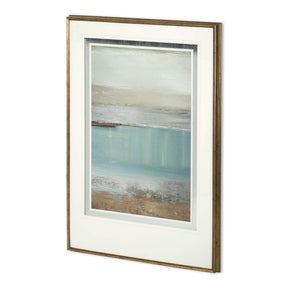 Echo Beach by Caroline Gold a Hand Embellished Textured Framed Art Print Matted under Glass by Mercana at Eve Furniture