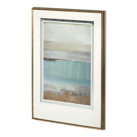 Echo Beach by Caroline Gold a Hand Embellished Textured Framed Art Print Matted under Glass by Mercana at Eve Furniture