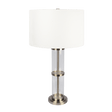 Echo Brushed Nickel Table Lamp with On/Off Switch Clear Glass Body Metal Base Default Title by Ashcroft Furniture - Eve Furniture