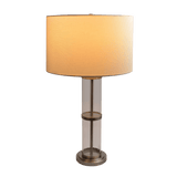 Echo Brushed Nickel Table Lamp with On/Off Switch Clear Glass Body  Metal Base