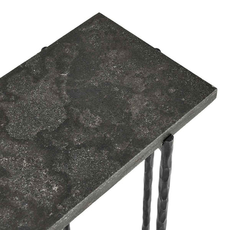 Echo Console Table - Hammered Metal/Blue Stone by Classic Home at Eve Furniture