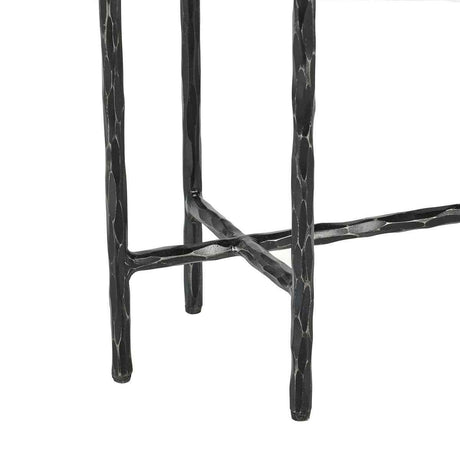 Echo Console Table - Hammered Metal/Blue Stone by Classic Home at Eve Furniture