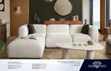 Echo Cream Fabric 6-Pc Sectional 140" x 105" by Diamond Sofa at Eve Furniture